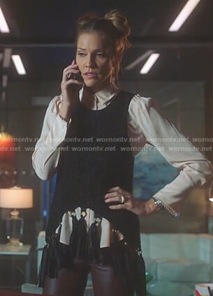Charlotte's black tassel top on Lucifer