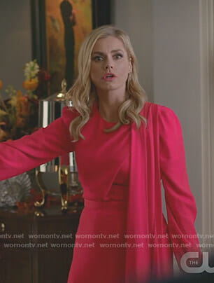 Claudia Blaisdel's red scarf dress on Dynasty