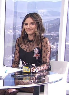 Erin's black star tulle top on E! News Daily Pop