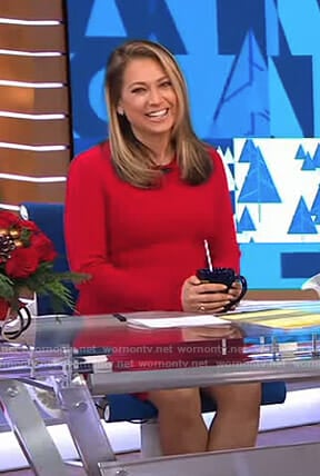 Ginger's red sweater dress on Good Morning America