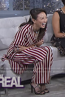 Jeannie's white and red striped tunic and pants on The Real