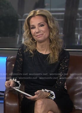 Kathie's black lace dress with ruffled cuffs on Today