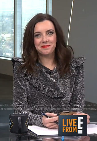 Melanie's metallic ruffle top on Live from E!