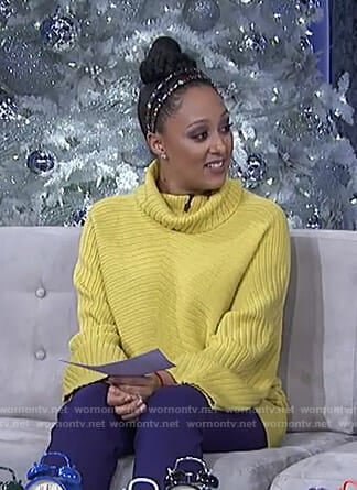 Tamera's yellow turtleneck top on The Real