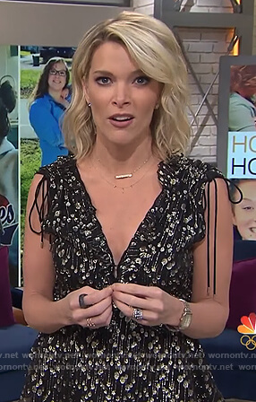 Megyn's black metallic tie top on Megyn Kelly Today