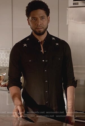 Jamal's black star embroidered shirt on Empire