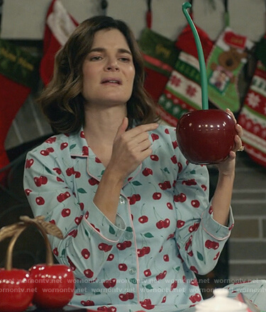 Heather's cherry print pajama's on Life in Pieces