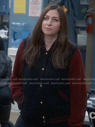 Gina's navy bomber jacket with red sleeves on Brooklyn Nine-Nine