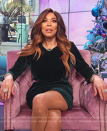 Wendy's green velvet dress on The Wendy Williams Show