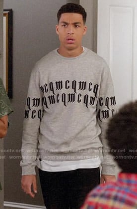 Junior's mcq sweatshirt on Black-ish