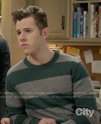 Luke's grey and green striped sweater on Modern Family