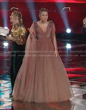 Miley Cyrus's pink gown on The Voice