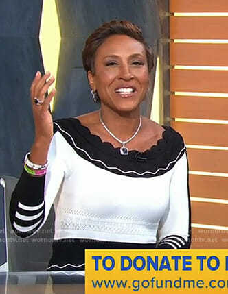 Robin's black and white scalloped dress on Good Morning America