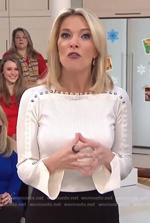 Megyn's white button-detail top on Megyn Kelly Today