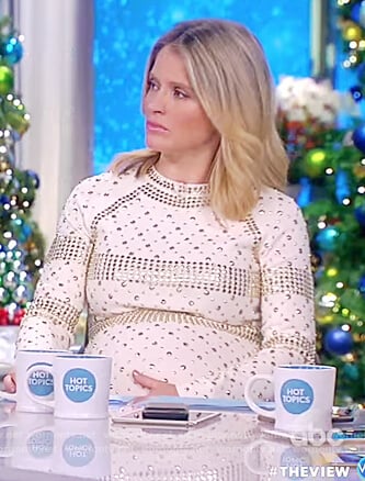 Sara's white studded dress on The View