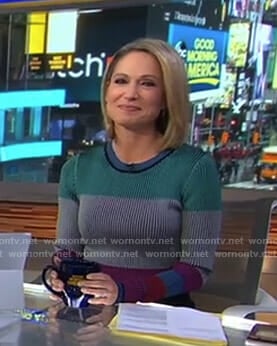 Amy's colorblock ribbed top on Good Morning America