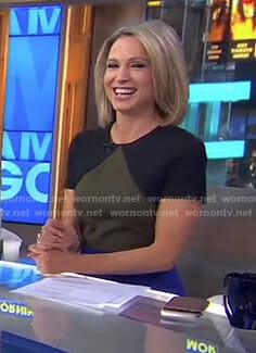 Amy's colorblock short sleeve dress on Good Morning America