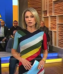 Amy's multi-color striped dress on Good Morning America