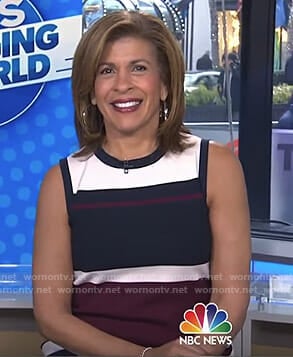 Hoda's striped sleeveless dress on Today