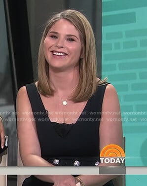 Jenna's black embellished waist jumpsuit on Today