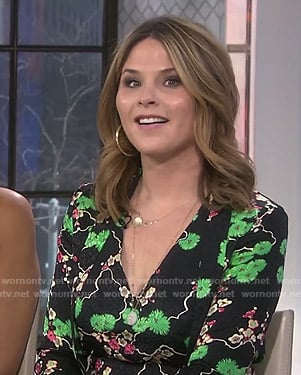 Jenna's black floral v-neck dress on Today
