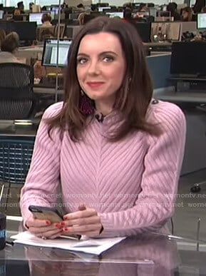 Melanie's pink ribbed sweater on Live from E!