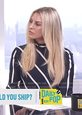 Morgan's black striped top on E! News Daily Pop