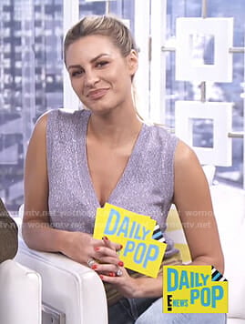 Morgan's metallic v-neck vest on E! News Daily Pop
