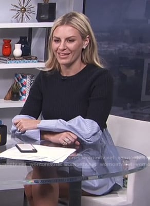 Morgan's striped layered top on E! News Daily Pop