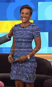 Robin's blue tweed dress on Good Morning America