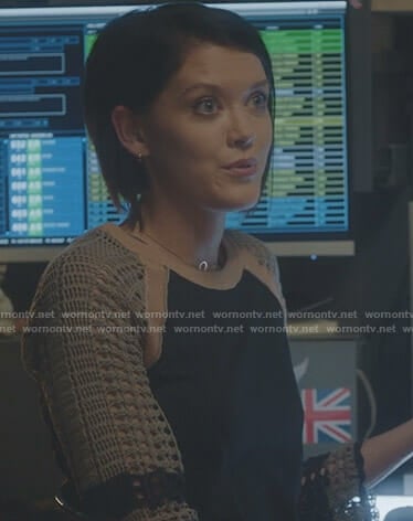 Sage's black knitted sleeve top on The Gifted