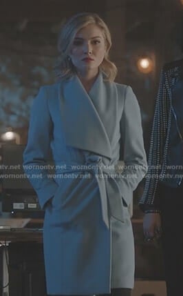 The Stepford Cuckoos' blue wrap coat on The Gifted