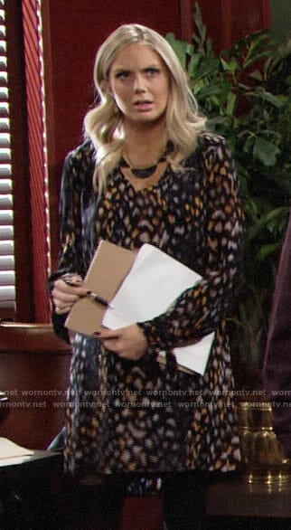 Abby's leopard print dress on The Young and the Restless