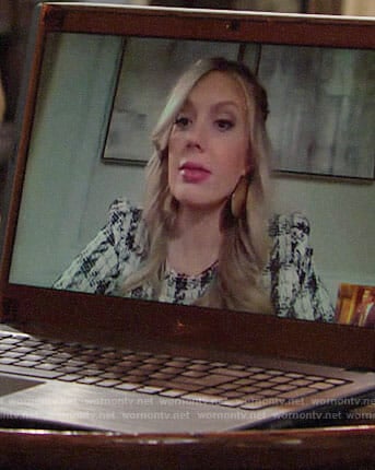 Abby's plaid tweed top on The Young and the Restless