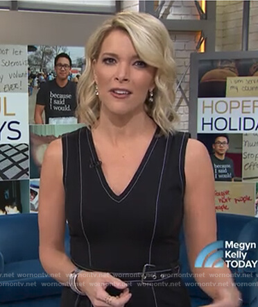 Megyn's belted v-neck dress on Megyn Kelly Today