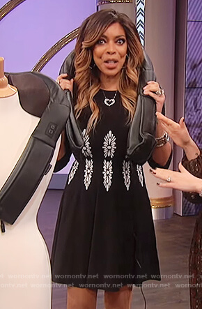Wendy's black and white knit dress on The Wendy Williams Show