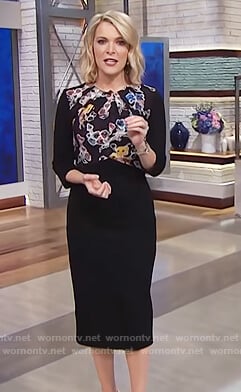 Megyn's black floral print dress on Megyn Kelly Today