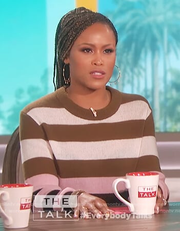 Eve's block stripe sweater on The Talk