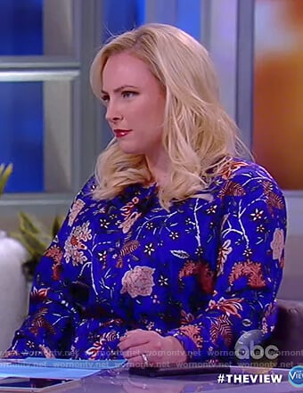 Meghan's blue floral print dress on The View