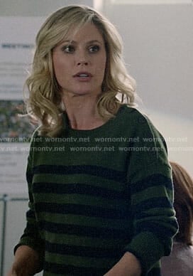 Claire's green striped sweater on Modern Family