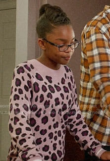 Diane's pink leopard print sweater on Black-ish