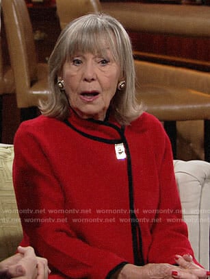 Dina's red turnlock jacket on The Young and the Restless