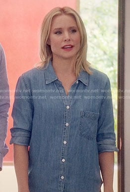 Eleanor's chambray shirt on The Good Place