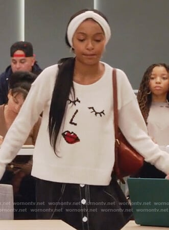 Zoey's face sweater on Grown-ish