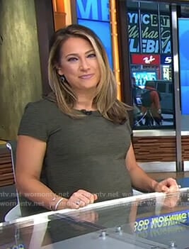 Ginger's green ribbed maternity dress on Good Morning America