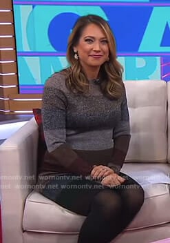 Ginger's metallic striped dress on Good Morning America