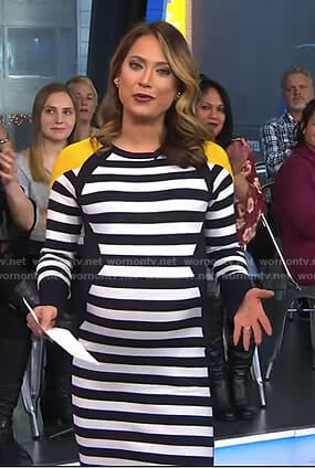 Ginger's striped long sleeve dress on Good Morning America