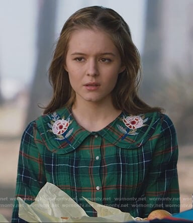 Taylor's green plaid embroidered shirt on The Fosters