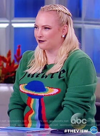 Meghan's green ufo sweater on The View