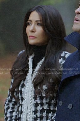 Hermione's houndstooth jacket with pearl trim on Riverdale